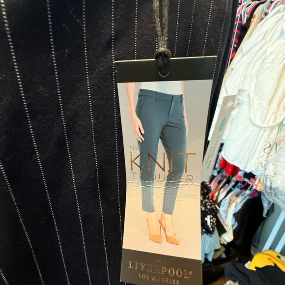 Liverpool Women's Navy Pinstripe Boot Cut Pants - Picture 4 of 6